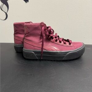 Puma Women's Maroon High-Top Sneakers